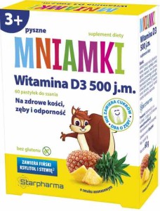 MNIAMKI WITAMINA D3 500 j.m. 60 pastylek - STARPHARMA