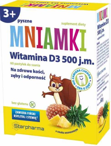 MNIAMKI WITAMINA D3 500 j.m. 60 pastylek - STARPHARMA