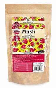 Musli Owsiane Malina z Morwą Bezglutenowe 500 g - Pięć Przemian