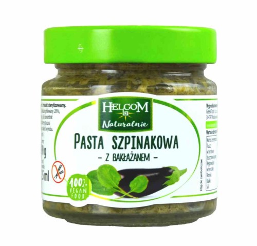 PASTA SZPINAKOWA Z BAKŁAŻANEM 190 g - HELCOM