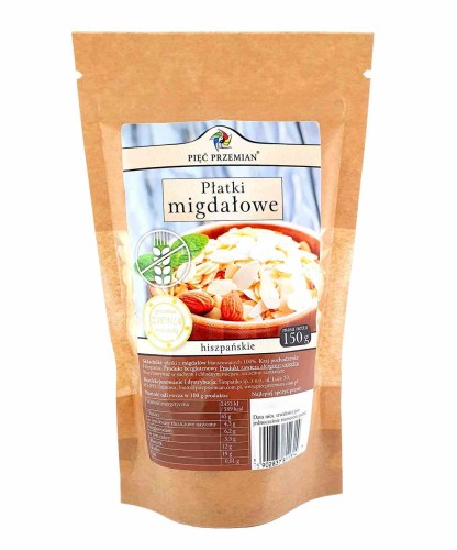PŁATKI MIGDAŁOWE BEZGLUTENOWE 150 g - PIĘĆ PRZEMIAN
