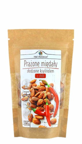 PRAŻONE MIGDAŁY Z KSYLITOLEM I CHILI BEZGLUTENOWE 100 g - PIĘĆ PRZEMIAN