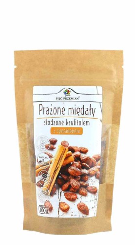 PRAŻONE MIGDAŁY Z KSYLITOLEM I CYNAMONEM BEZGLUTENOWE 100 g - PIĘĆ PRZEMIAN