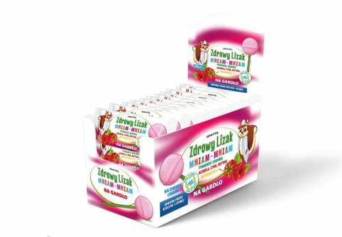 ZDROWY LIZAK MNIAM-MNIAM NA GARDŁO MALINA 6 g - STARPHARMA