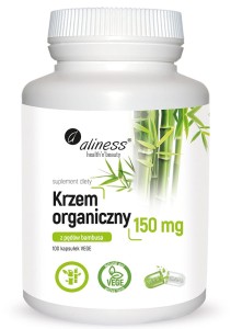 KRZEM ORGANICZNY Z PĘDÓW BAMBUSA 150 mg x 100 VEGE caps. - ALINESS