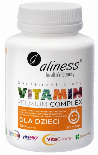 PREMIUM VITAMIN COMPLEX DLA DZIECI DO SSANIA 120 tab. vege - ALINESS