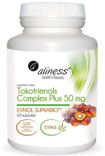 TOKOTRIENOLS COMPLEX PLUS 50 mg EVNOL SUPRABIO WITAMINA E x 60 kapsułek - ALINESS