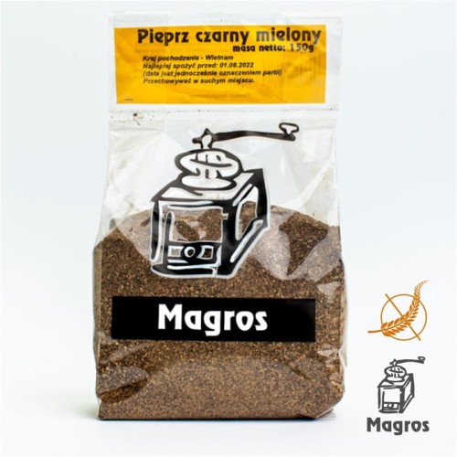 PIEPRZ CZARNY MIELONY BEZGLUTENOWY 150 g - MAGROS