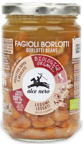 FASOLA BORLOTTI W ZALEWIE BIO 300 g (200 g) (SŁOIK) - ALCE NERO