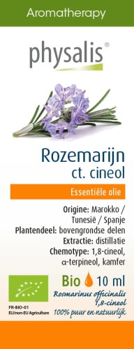 OLEJEK ETERYCZNY ROZMARYN LEKARSKI (ROZEMARIJN) BIO 10 ml - PHYSALIS