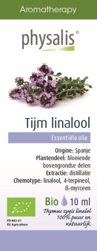 OLEJEK ETERYCZNY TYMIANEK THYMUS ZYGIS LINALOL (TIJM LINALOOL) BIO 10 ml - PHYSALIS
