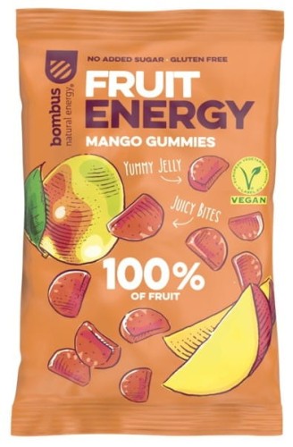 PRZEKĄSKI Z MANGO 100% OWOCÓW BEZGLUTENOWE 35 g - BOMBUS