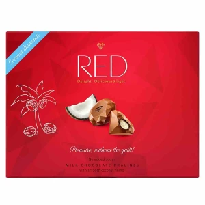Praliny z Mlecznej Czekolady z Nadzieniem Kokosowym 50% Mniej Kalorii 132 g - Red Delight