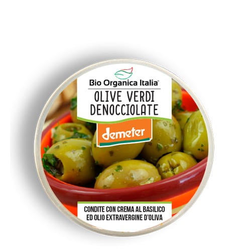 OLIWKI ZIELONE BEZ PESTEK Z ZIOŁAMI I OLEJEM DEMETER BIO 125 g - BIO ORGANICA ITALIA