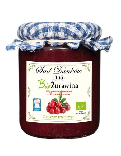 ŻURAWINA Z CUKREM TRZCINOWYM BIO 260 g - SAD DANKÓW