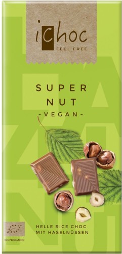 ICHOC CZEKOLADA Z ORZECHAMI LASKOWYMI (NA NAPOJU RYŻOWYM) BIO 80 g - ICHOC (VIVANI)