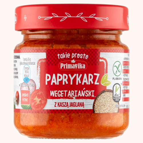 PAPRYKARZ WEGETARIAŃSKI Z KASZĄ JAGLANĄ BEZGLUTENOWY 160 g - PRIMAVIKA