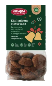 Ciastka Świąteczne z Orzechami Włoskimi i Przyprawami Korzennymi Bezglutenowe Bio 100 g - Zemanka (Produkt Sezonowy)