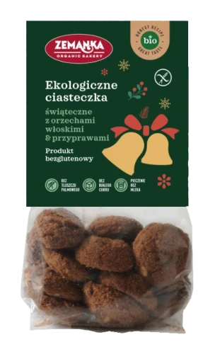 CIASTKA ŚWIĄTECZNE Z ORZECHAMI WŁOSKIMI I PRZYPRAWAMI KORZENNYMI BEZGLUTENOWE BIO 100 g - ZEMANKA (PRODUKT SEZONOWY)