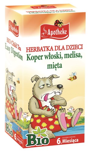 HERBATKA DLA DZIECI - KOPER WŁOSKI, MELISA I MIĘTA BIO (20 x 1,5 g) 30 g - APOTHEKE