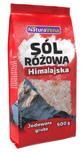 SÓL HIMALAJSKA RÓŻOWA GRUBO MIELONA 500 g - NATURAVENA
