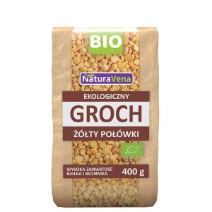 GROCH ŻÓŁTY POŁÓWKI BIO 400 g - NATURAVENA