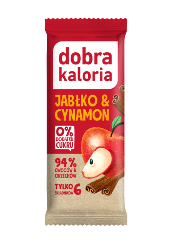 BATON DAKTYLOWY JABŁKO &amp; CYNAMON BEZ DODATKU CUKRÓW 35 g - DOBRA KALORIA