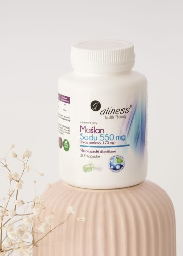 MAŚLAN SODU 550 mg (KWAS MASŁOWY 170 mg) x 100 VEGE kaps. - ALINESS