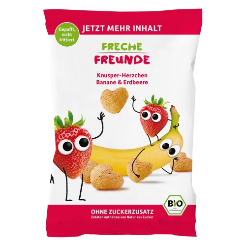 CHRUPKI KUKURYDZIANE BANANOWO - TRUSKAWKOWE PO 1 ROKU BIO 30 g - FRECHE FREUNDE