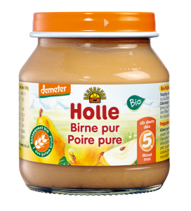 PUREE Z GRUSZKI BEZ DODATKU CUKRÓW BEZGLUTENOWE PO 5 MIESIĄCU DEMETER BIO 125 g (SŁOIK) - HOLLE