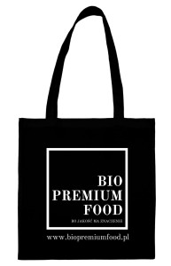 TORBA BAWEŁNIANA CZARNA Z LOGO (40 x 38 cm) szt. - BIO PREMIUM FOOD
