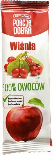 LISTEK OWOCOWY PORCJA DOBRA JABŁKOWO - WIŚNIOWA PRZEKĄSKA 16 g - PURE LIFE