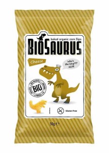 CHRUPKI KUKURYDZIANE DINOZAURY O SMAKU SEROWYM BEZGLUTENOWE BIO 50 g - BIO SAURUS