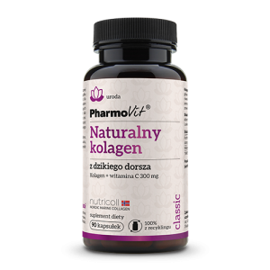 KOLAGEN Z DZIKIEGO DORSZA Z WITAMINĄ C BEZGLUTENOWY 90 KAPSUŁEK 36 g - PHARMOVIT (CLASSIC)