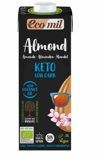 NAPÓJ MIGDAŁOWY KETO LOW CARB BEZGLUTENOWY BIO 1 L - ECOMIL