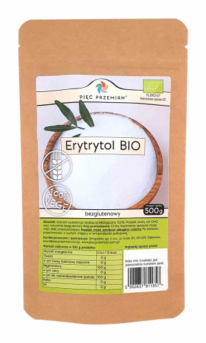 ERYTRYTOL BIO 500 g - PIĘĆ PRZEMIAN