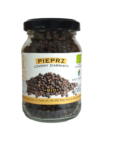 PIEPRZ CZARNY ZIARNISTY BEZGLUTENOWY BIO 100 g - PIĘĆ PRZEMIAN