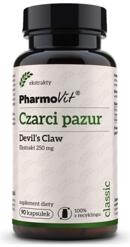 CZARCI PAZUR EKSTRAKT 90 KAPSUŁEK 45 g (250 mg) - PHARMOVIT (CLASSIC)