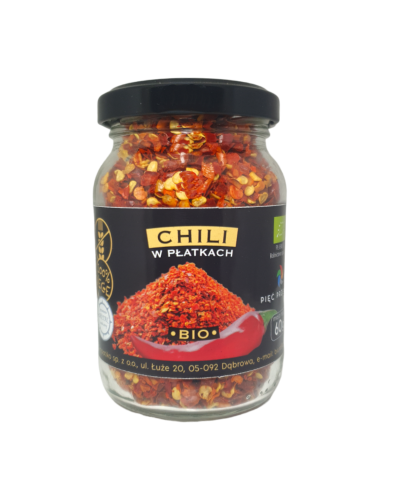 CHILI PŁATKI BEZGLUTENOWE BIO 60 g - PIĘĆ PRZEMIAN
