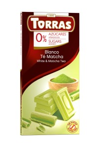 CZEKOLADA BIAŁA Z HERBATĄ MATCHA BEZ DODATKU CUKRU 75 g - TORRAS