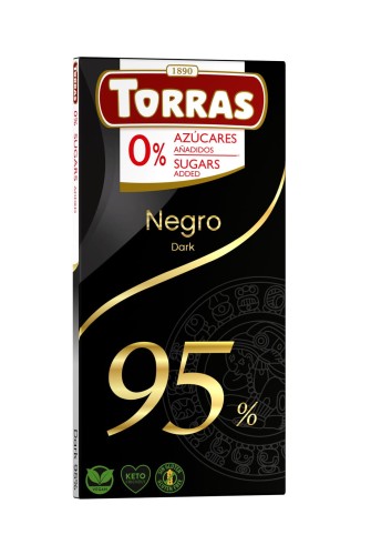 CZEKOLADA GORZKA 95% KAKAO BEZ DODATKU CUKRU 75 g - TORRAS