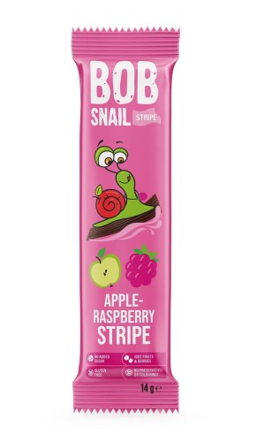 PRZEKĄSKA JABŁKO - MALINA BEZ DODATKU CUKRU BEZGLUTENOWA 14 g - BOB SNAIL