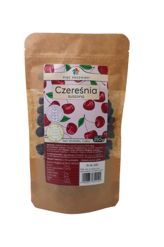 CZEREŚNIA SUSZONA BEZGLUTENOWA 250 g - PIĘĆ PRZEMIAN