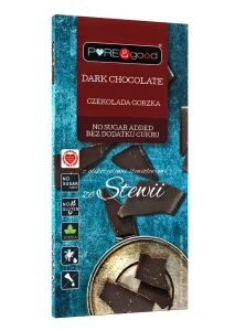 Czekolada Gorzka ze Stewią bez Dodatku Cukru Bezglutenowa 100 g - Pure&good