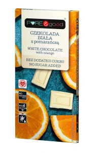 Czekolada Biała z Pomarańczą bez Dodatku Cukru Bezglutenowa 75 g - Pure&good