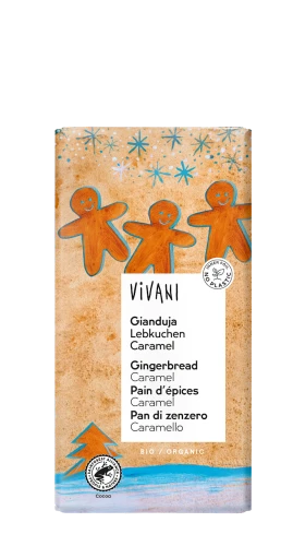 CZEKOLADA GIANDUJA Z KAWAŁKAMI PIERNIKA I KARMELU BIO 100 g - VIVANI (PRODUKT SEZONOWY)