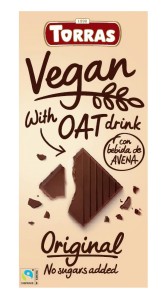 CZEKOLADA WEGAŃSKA Z EKSTRAKTEM OWSIANYM BEZ DODATKU CUKRU BEZGLUTENOWA 100 g - TORRAS