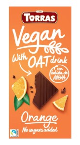 CZEKOLADA WEGAŃSKA Z EKSTRAKTEM OWSIANYM I POMARAŃCZĄ BEZ DODATKU CUKRU BEZGLUTENOWA 100 g - TORRAS