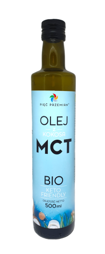 OLEJ MCT Z KOKOSA BEZGLUTENOWY BIO 500 ml - PIĘĆ PRZEMIAN
