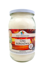 OLEJ KOKOSOWY BEZWONNY BEZGLUTENOWY  800 g - PIĘĆ PRZEMIAN